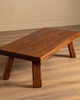 Brutalist Oak Coffee Table, Netherlands, 1970s