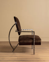 Studio Steel & Wood Lounge Chair in Dotted Fawn, United States, 1970's