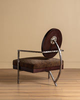 Studio Steel & Wood Lounge Chair in Dotted Fawn, United States, 1970's