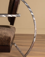 Studio Steel & Wood Lounge Chair in Dotted Fawn, United States, 1970's