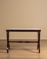 Carved Wood Swan Marble Top Console Table, France, Early 20th Century