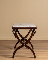 Carved Wood Swan Marble Top Console Table, France, Early 20th Century