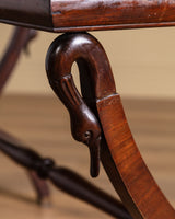 Carved Wood Swan Marble Top Console Table, France, Early 20th Century