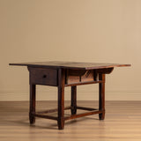 Rustic Drop-Leaf Table w/ Drawers, France, 19th Century