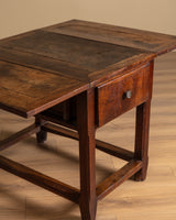 Rustic Drop-Leaf Table w/ Drawers, France, 19th Century