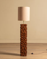 Sculptural Wood Block Floor Lamp, Italy, Contemporary