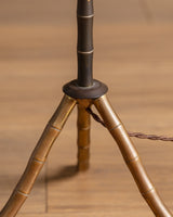 Faux-Bamboo Bronze Floor Lamp Manner of Baguès, France, 1940's