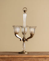 Murano Glass & Brass Table Lamp by Barovier & Toso, Italy, 1950's