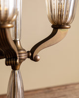Murano Glass & Brass Table Lamp by Barovier & Toso, Italy, 1950's