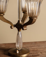 Murano Glass & Brass Table Lamp by Barovier & Toso, Italy, 1950's