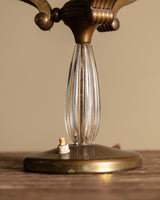 Murano Glass & Brass Table Lamp by Barovier & Toso, Italy, 1950's