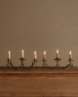Pair of Tole Leaf Candelabra Table Lamps, France, 1900's