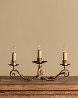 Pair of Tole Leaf Candelabra Table Lamps, France, 1900's