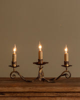 Pair of Tole Leaf Candelabra Table Lamps, France, 1900's