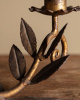 Pair of Tole Leaf Candelabra Table Lamps, France, 1900's