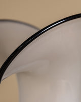 Black & White Sculptural Frosted Glass Table Lamp, Italy, 1980's