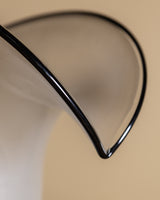 Black & White Sculptural Frosted Glass Table Lamp, Italy, 1980's