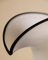 Black & White Sculptural Frosted Glass Table Lamp, Italy, 1980's