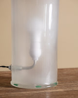 Black & White Sculptural Frosted Glass Table Lamp, Italy, 1980's