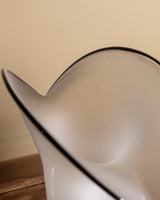 Black & White Sculptural Frosted Glass Table Lamp, Italy, 1980's