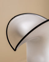 Black & White Sculptural Frosted Glass Table Lamp, Italy, 1980's
