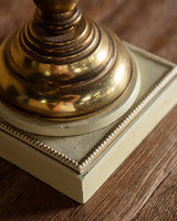Brass & Cream Double-Shade Bouillotte-Style Table Lamp, France, 1950's