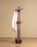 Brutalist Handmade Wood Coat Tree, France, 1950's
