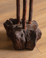 Brutalist Handmade Wood Coat Tree, France, 1950's