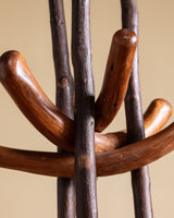 Brutalist Handmade Wood Coat Tree, France, 1950's