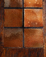 Elm & Tile Coffee Table on Sculptural Iron Base, France, 1960's