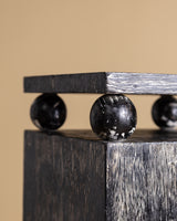 Art Deco Style Black Cerused Oak Pedestal, France, 1980's (2 available)