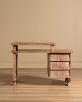 French Cerused Wood Tiered Writing Desk, 1950's