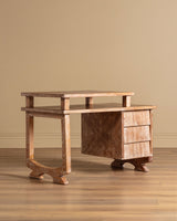 French Cerused Wood Tiered Writing Desk, 1950's
