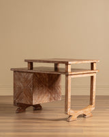 French Cerused Wood Tiered Writing Desk, 1950's