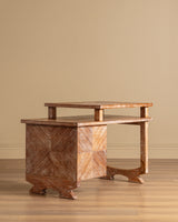 French Cerused Wood Tiered Writing Desk, 1950's