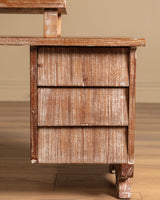 French Cerused Wood Tiered Writing Desk, 1950's