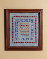 Folk Art Alphabet & Strawberry Needlepoint Sampler, 1967