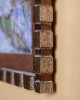 Impasto Winter Village Oil Painting in Cubed Frame, Europe, 1950's
