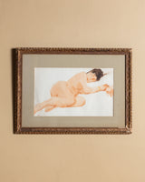 Figurative Sleeping Nude Watercolor, America, 1970's