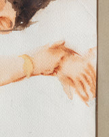 Figurative Sleeping Nude Watercolor, America, 1970's