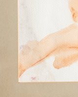 Figurative Sleeping Nude Watercolor, America, 1970's