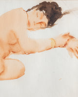 Figurative Sleeping Nude Watercolor, America, 1970's
