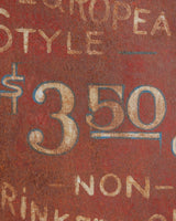 Antique Room & Board Metal Sign in Black Wood Frame