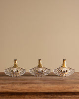 Art Deco Brass & Glass Wall Hooks, Italy (Set of 3)
