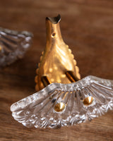 Art Deco Brass & Glass Wall Hooks, Italy (Set of 3)