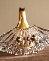 Art Deco Brass & Glass Wall Hooks, Italy (Set of 3)