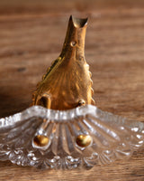 Art Deco Brass & Glass Wall Hooks, Italy (Set of 3)