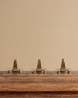 Brass & Glass Wall Hooks, Italy (Set of 3)