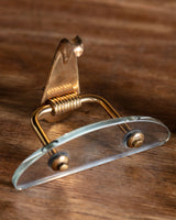 Brass & Glass Wall Hooks, Italy (Set of 3)