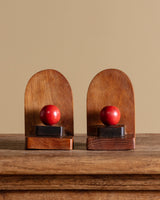 Pair of Amsterdam School Wooden Bookends, Netherlands, 1930s